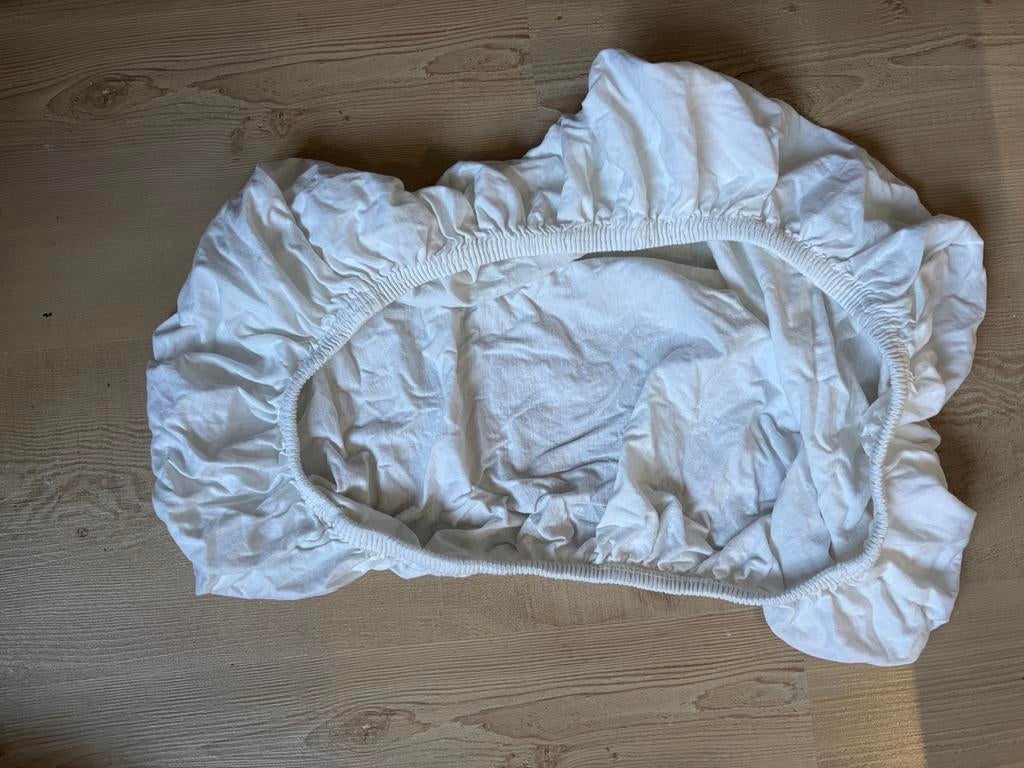 Hoeslaken voor wieg, Gebruikt, Jongetje of Meisje, Ophalen of Verzenden, Wit