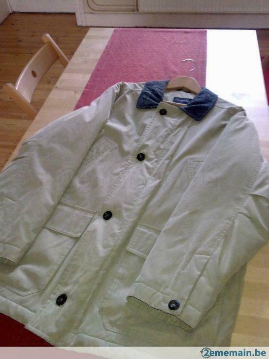 Beige jas, donkergrijze kraag, Ophalen of Verzenden, Gedragen, Beige