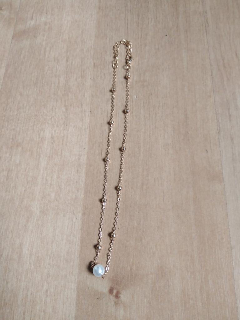 Ketting met parel hanger, Ophalen of Verzenden, Nieuw, Goud, Overige materialen