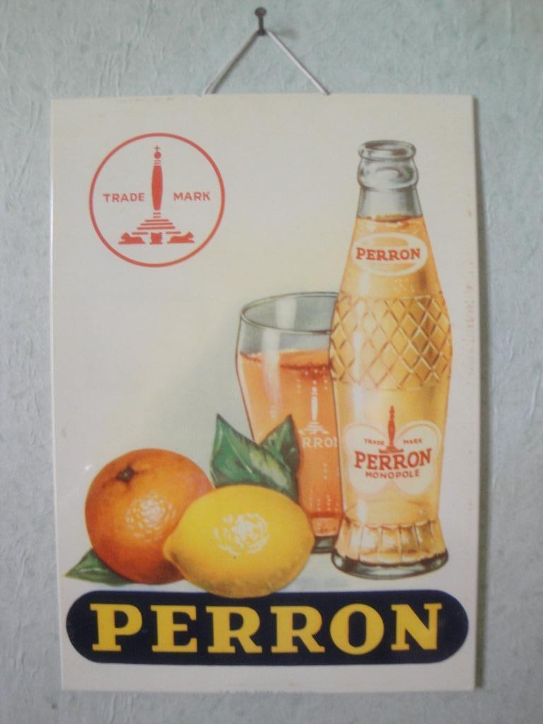 PERRON reklameplaat in blik, Verzamelen, Ophalen of Verzenden, Nieuw, Reclamebord