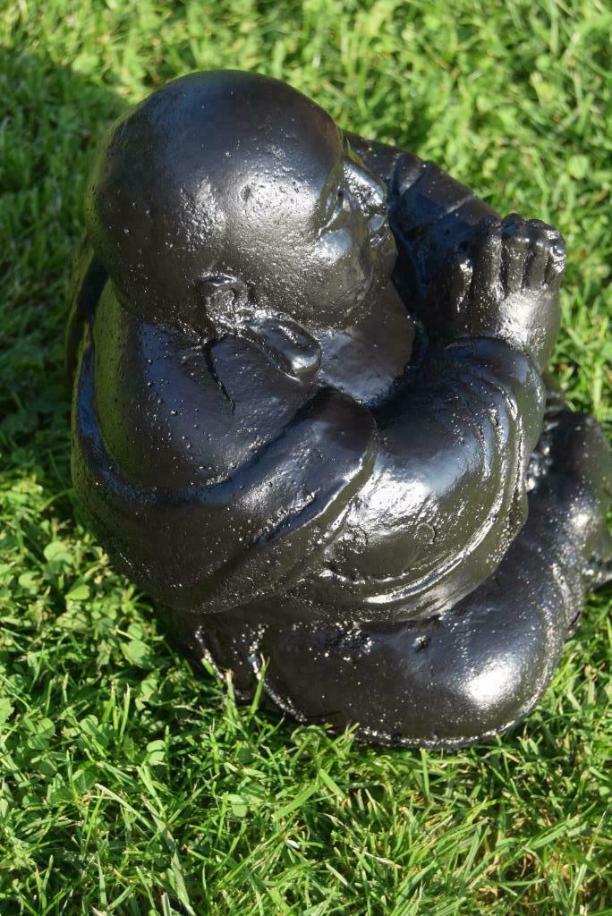 Happy bouddha en pierre patinée 21 cm, Enlèvement ou Envoi, Neuf