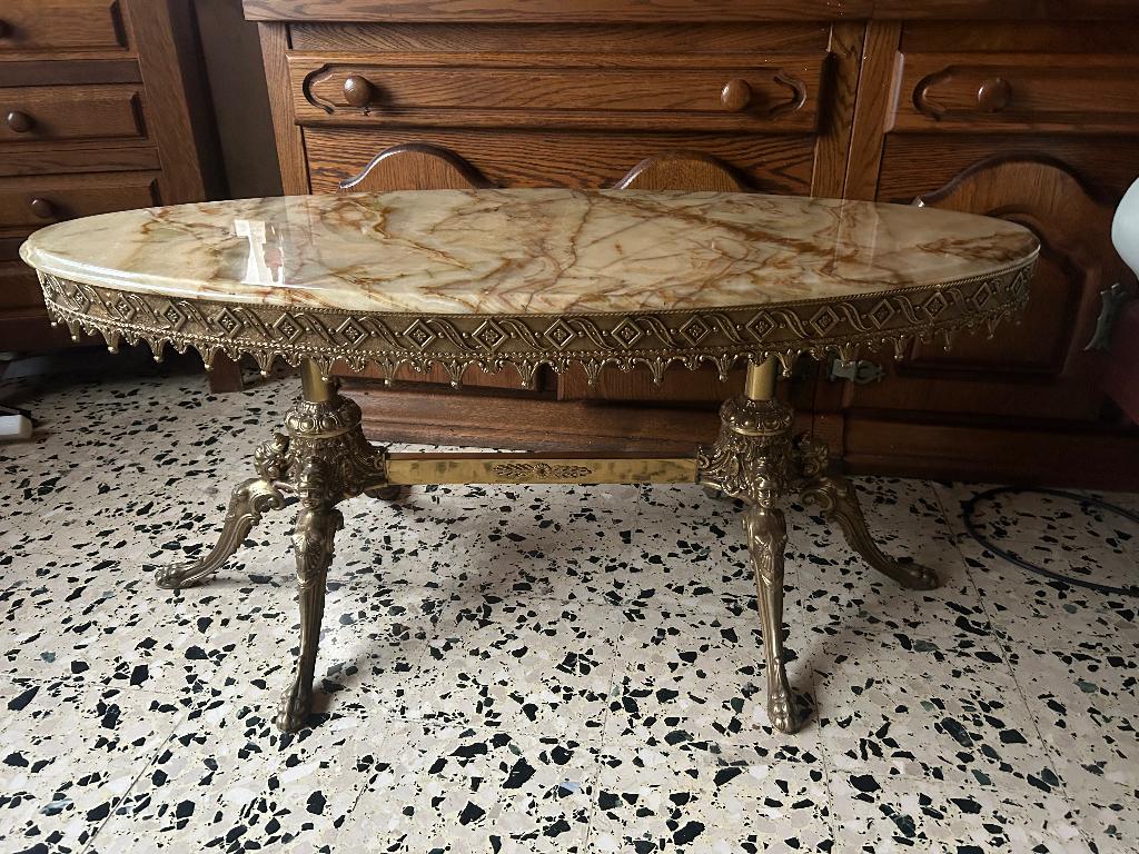 Table de salon en marbre, Maison & Meubles, Enlèvement, Comme neuf, Ovale, Autres matériaux