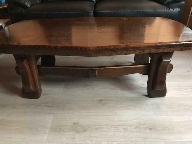 Table base de Salon en chêne massif 70x140xh47cm, 75€, 100 à 150 cm, Enlèvement ou Envoi, Comme neuf, 50 à 100 cm