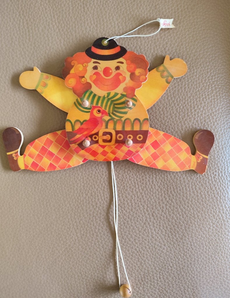 Pantin articulé en bois: clown. Marque Sevi, Enlèvement ou Envoi