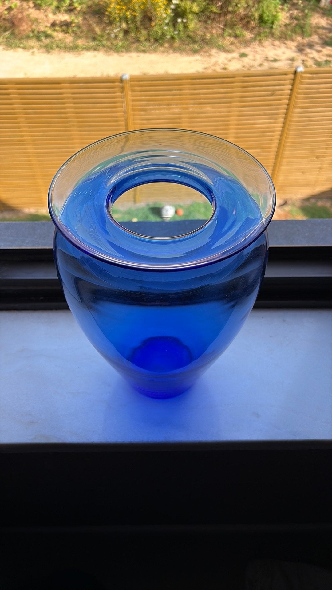 Beau vase design Royal Copenhagen (1992) — Bleu cobalt, Enlèvement, Comme neuf