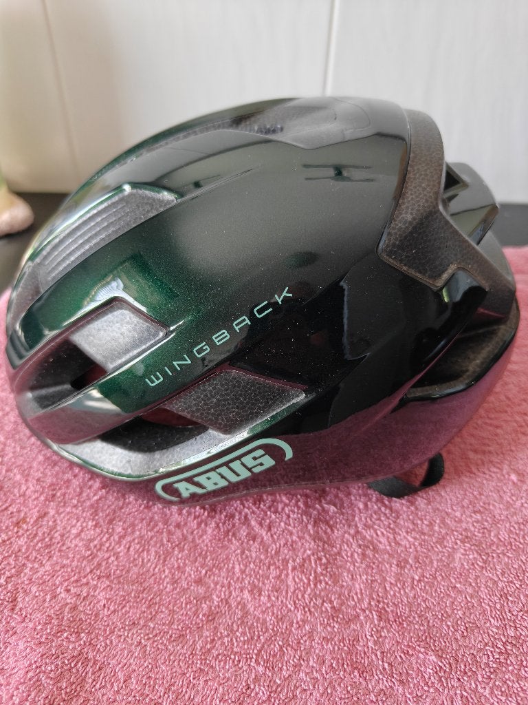 Race-fietshelm ABUS wingback mosgroen maat 54-58, Fietsen en Brommers, Ophalen of Verzenden, Nieuw, ABUS