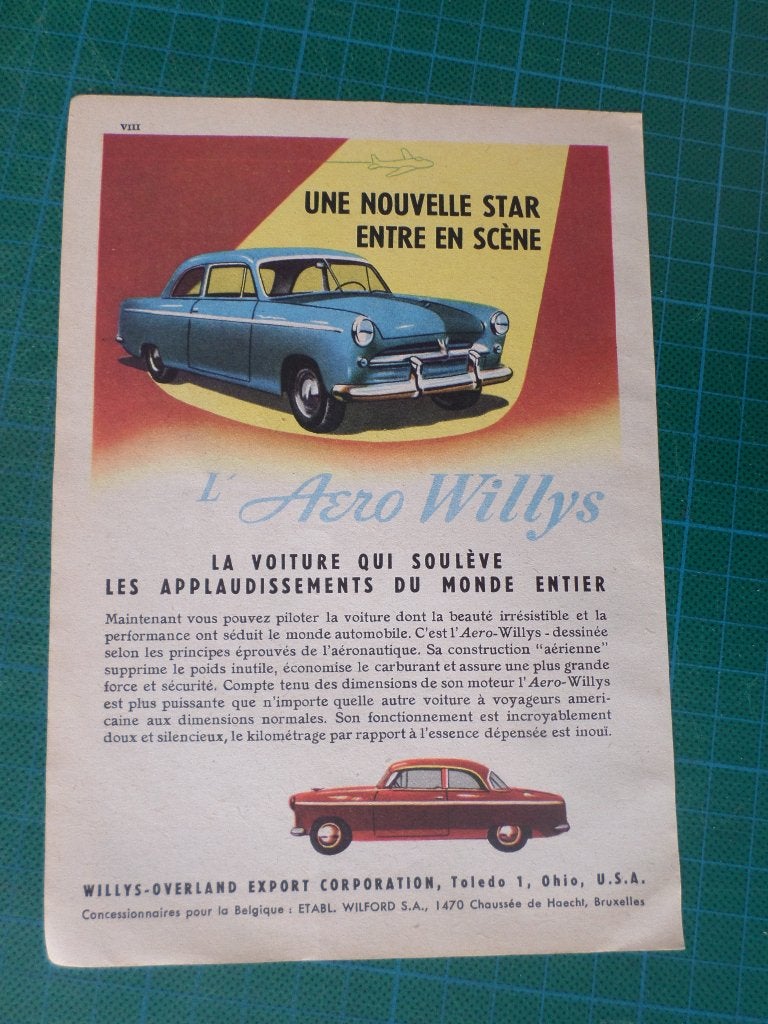 Willys automobile - 4 publicités papier pour 1,50 €, Enlèvement ou Envoi, Utilisé, Autres types