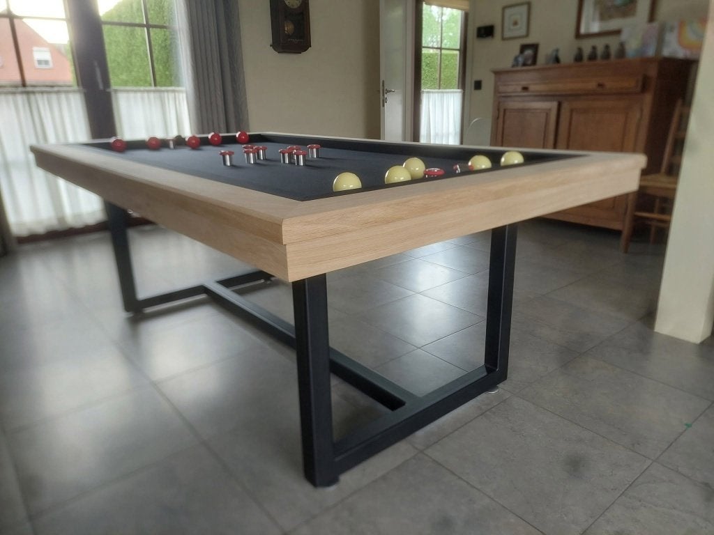 Tapbiljart Stiletto — slank staal, eik | ’t Clubke, Sport en Fitness, Ophalen, Nieuw