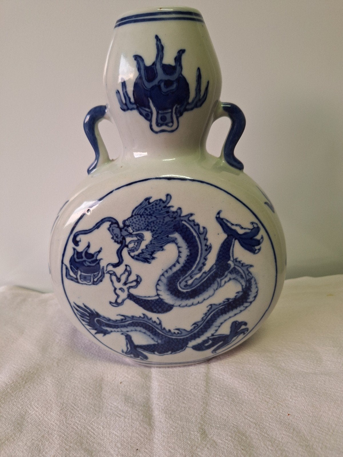 chineese blauw wit vaas 24 cm  ...graag serieus bod aub, Ophalen
