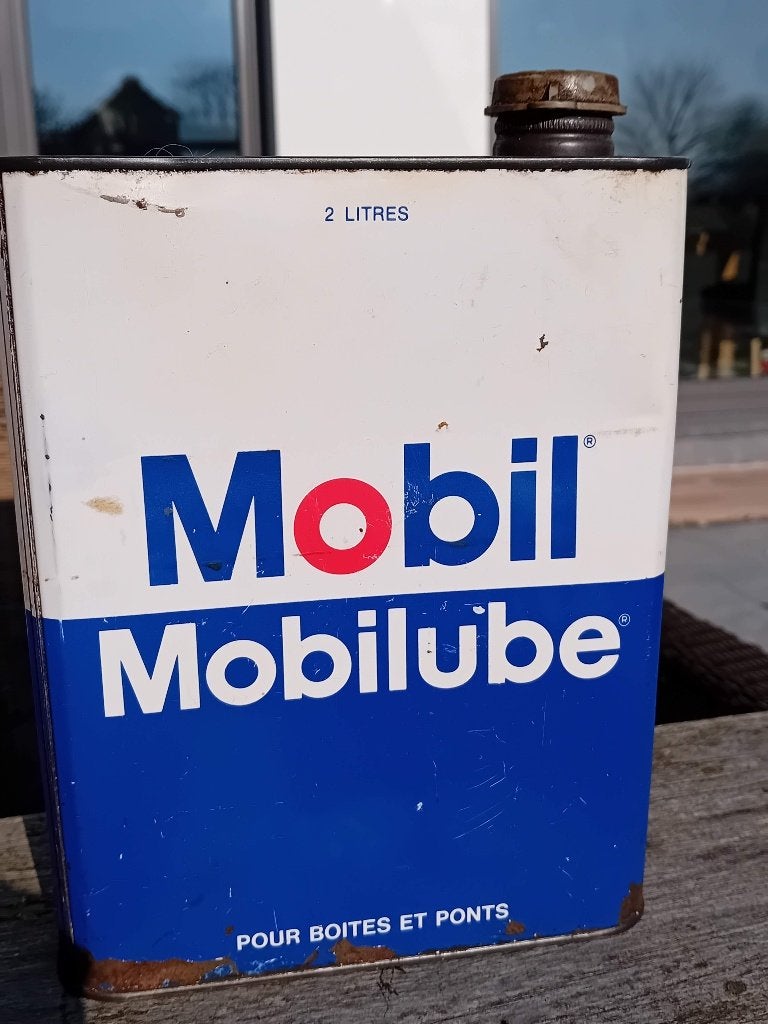bidon d'huile vintage Mobil Mobillube, Collections, Enlèvement ou Envoi, Comme neuf