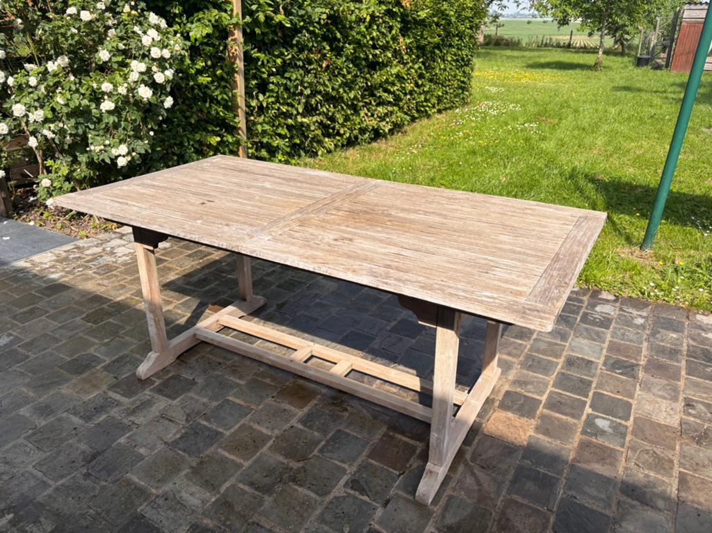 Table de jardin extensible en bois de teck 180 - 240 cm, Jardin & Terrasse, Tables de jardin, Enlèvement, Utilisé, Rectangulaire