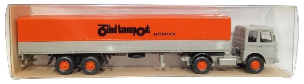 1:87 Wiking 24517 MAN F7 Zund Transport Altstätten trailer, Hobby en Vrije tijd, Modelauto's | 1:87, Zo goed als nieuw, Bus of Vrachtwagen