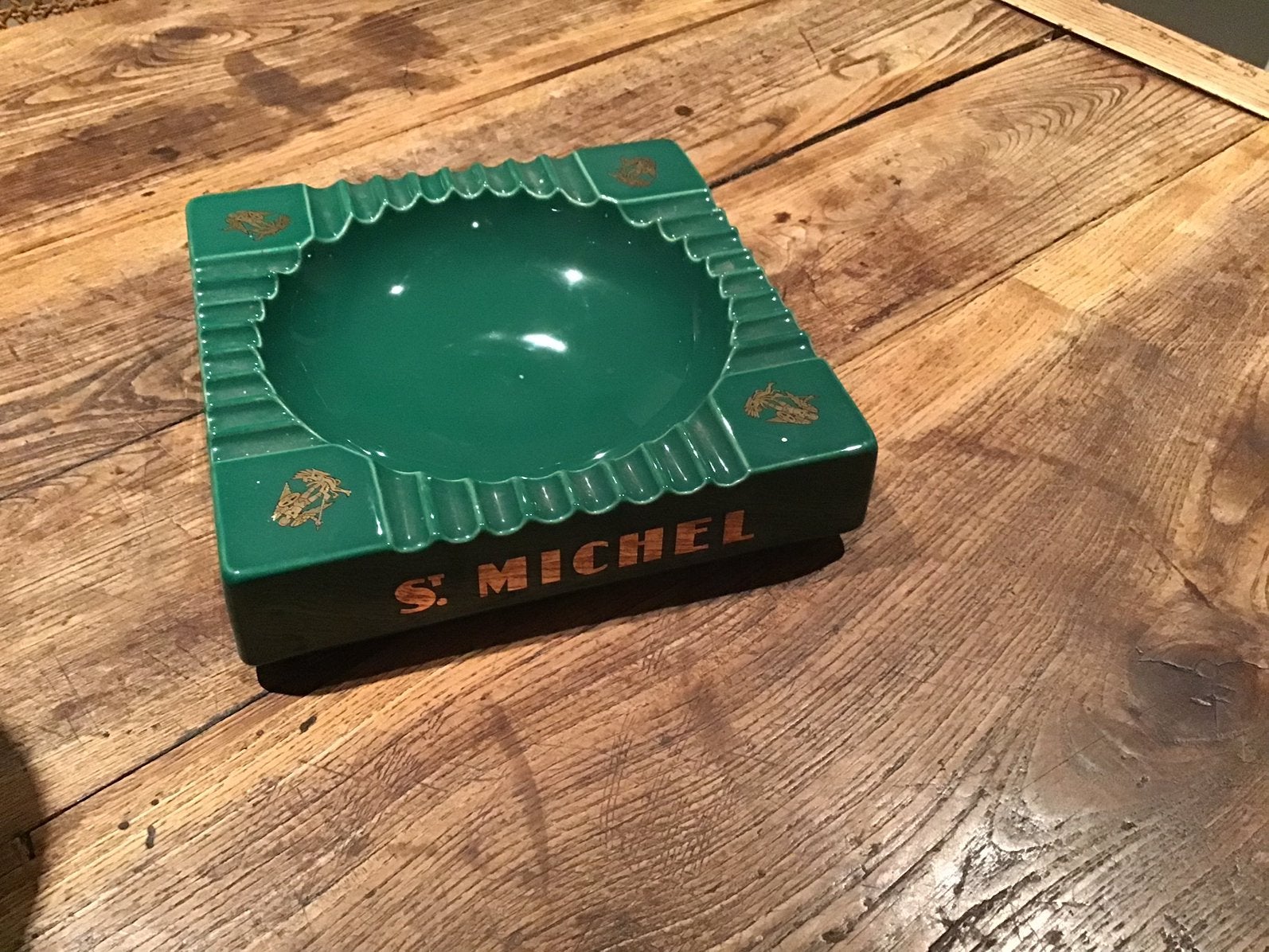 VINTAGE GROENE MICHEL ASBAK, Verzamelen, Ophalen of Verzenden, Zo goed als nieuw, Asbak