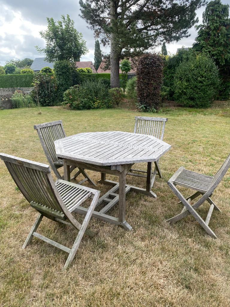 Tuinset Royal Arrow 100% teak, Tuin en Terras, Ophalen, 4 zitplaatsen, Gebruikt, Teakhout