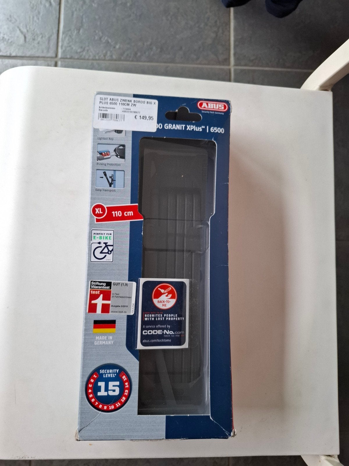 Nieuw ABUS vouwslot BORDO Big Granit X Plus 6500, Ophalen, Vouwslot