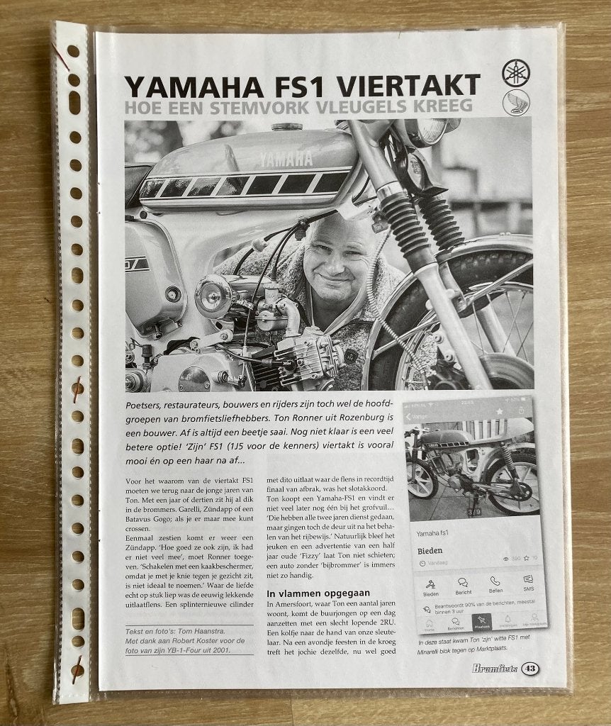 Map met documentatie Yamaha FS 1 Viertakt Bromfietsen, Fietsen en Brommers, Verzenden, Zo goed als nieuw