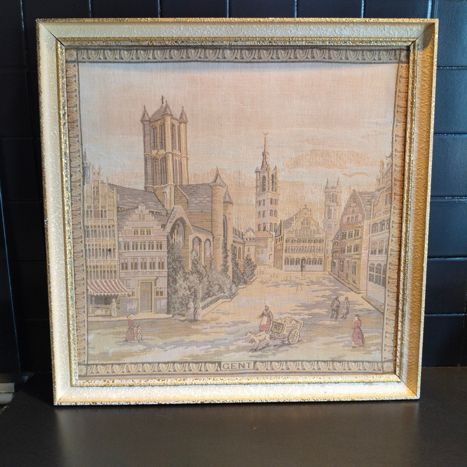 geweven schilderij, Ophalen, Vintage