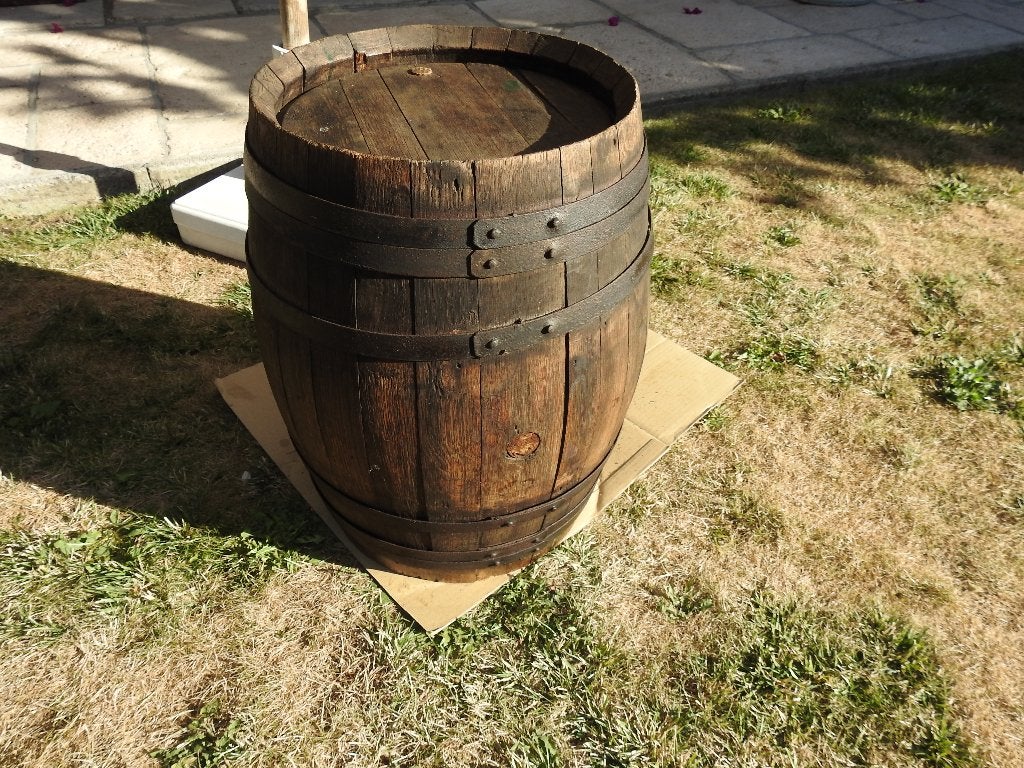 Oude eiken wijnton, Tuin en Terras, Ophalen, Gebruikt, Hout