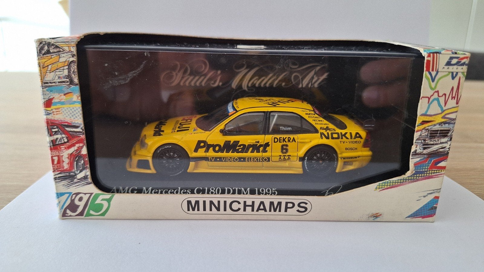 Minichamps 1:43 - DTM 1995 - Mercedes C180 AMG, Kurt Thiim, Enlèvement ou Envoi, Comme neuf, Voiture, MiniChamps