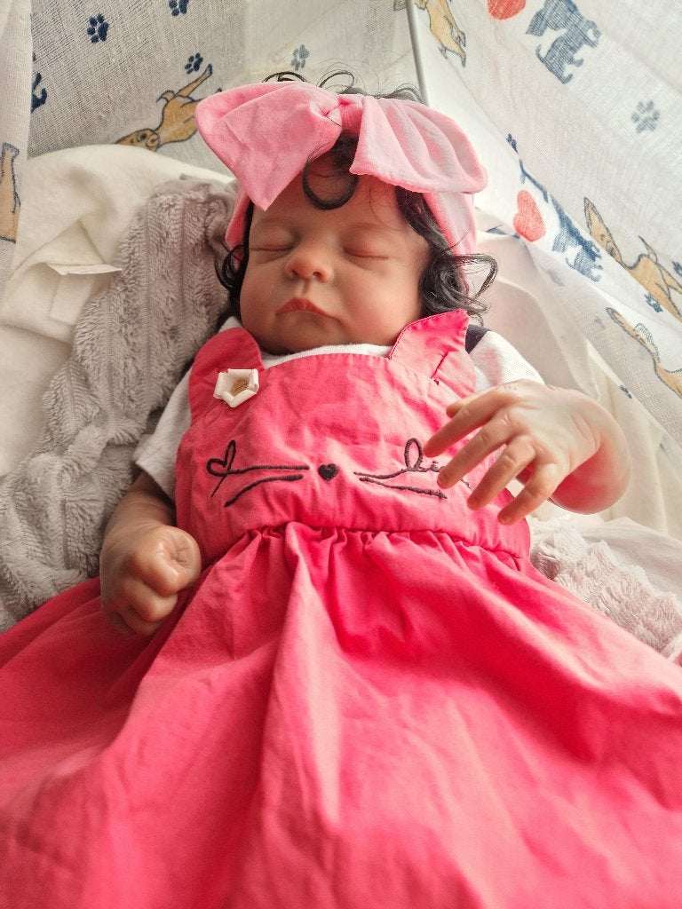 Reborn afro met krulletjes, Kinderen en Baby's, Ophalen of Verzenden, Zo goed als nieuw