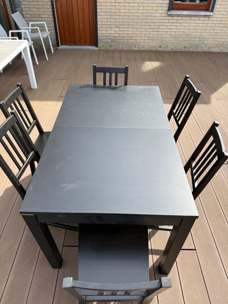 table en bois et 6 chaises, Huis en Inrichting, Stoelen, Ophalen, Gebruikt, Zwart, Moderne et pratique