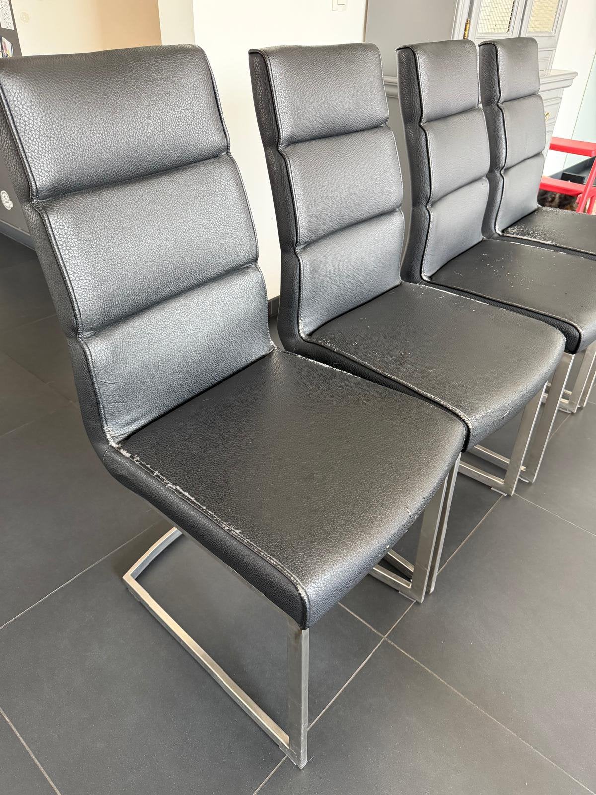 GRATIS: 8 stoelen van merk Xooon, Ophalen, Gebruikt, Zwart, Leer