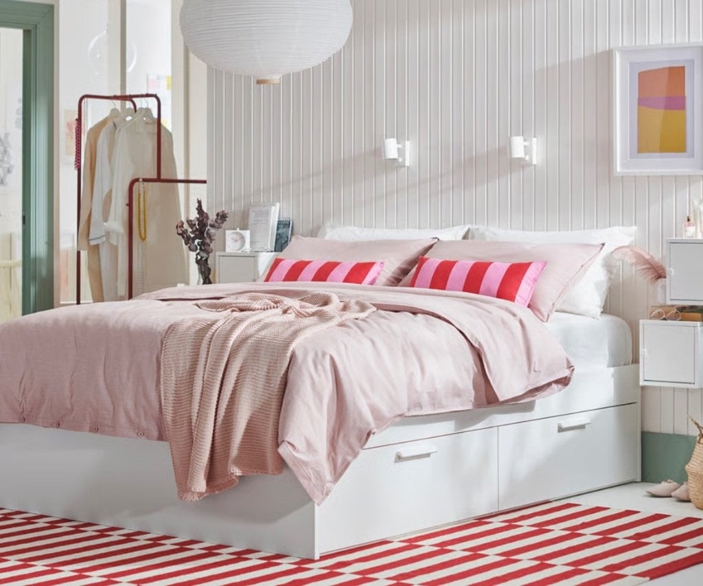 Lit Brimnes Ikea, Maison & Meubles, Comme neuf, Enlèvement, 200 cm, Deux personnes