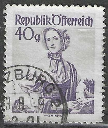 Oostenrijk 1948/1950 - Yvert 744 - Klederdrachten (ST), Verzenden, Gestempeld