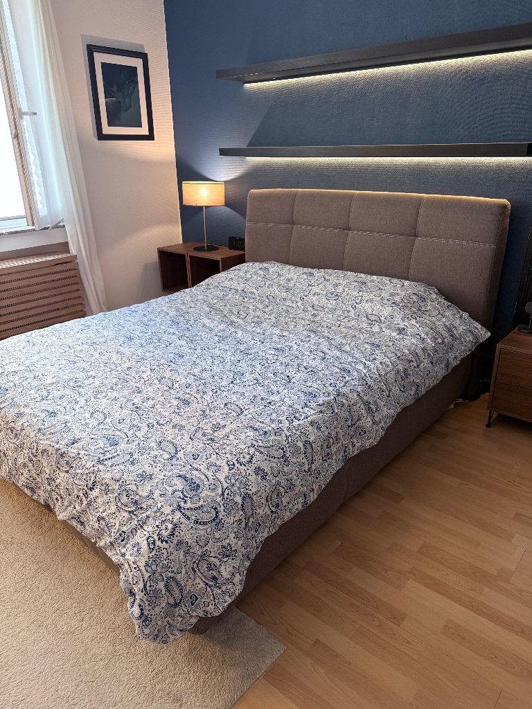 Lit boxspring, Queen size, Beige, Enlèvement, Utilisé