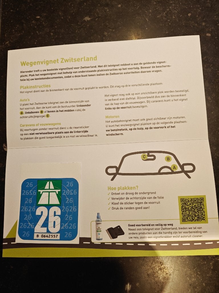 Wegenvignet Zwitserland, Tickets en Kaartjes