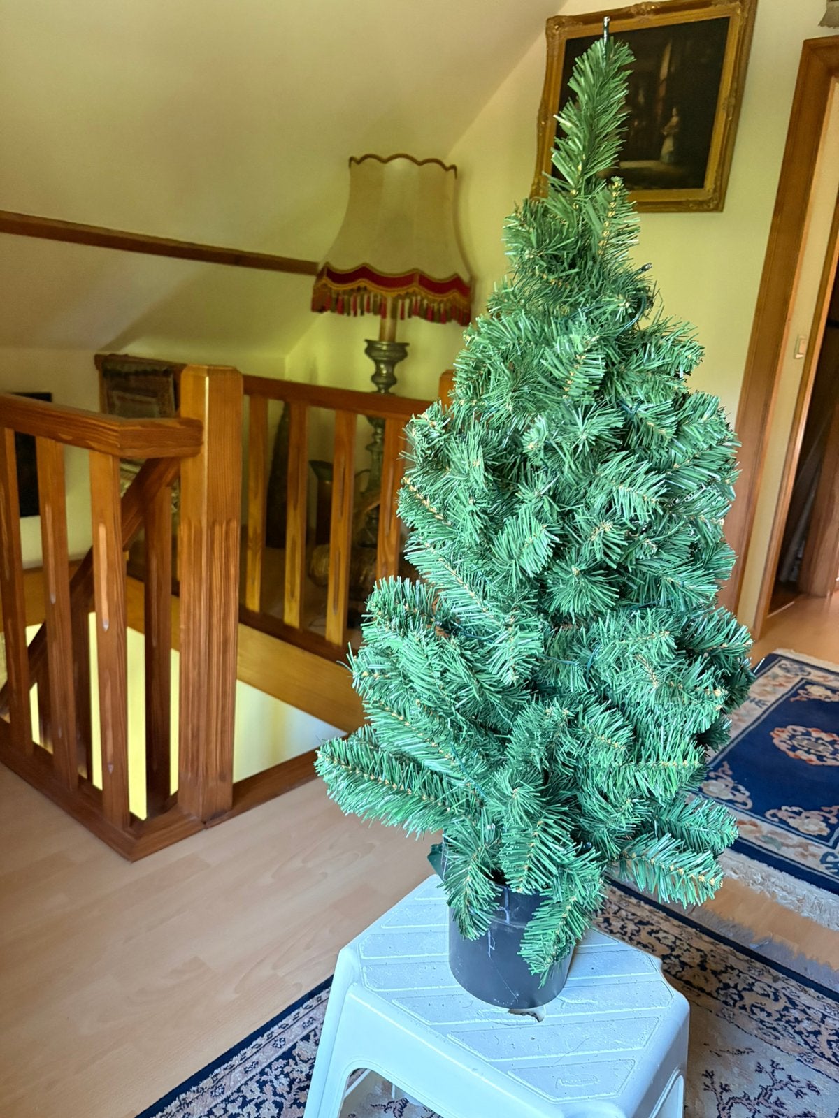 Kerstboom in pot met lichtjes H 90cm, Enlèvement, Comme neuf