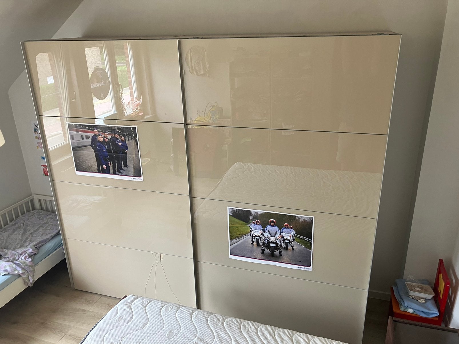 Kleerkast met schuifdeuren 215x250x60, Huis en Inrichting, Kasten | Kleerkasten, Ophalen, Met deur(en), Gebruikt, 200 cm of meer