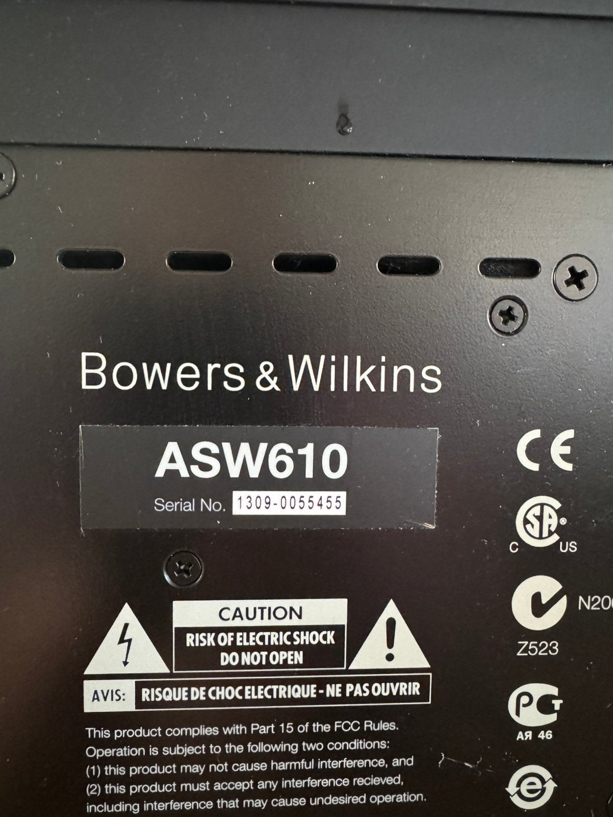Subwoofer B&W ASW610, Ophalen of Verzenden, Zo goed als nieuw, Subwoofer