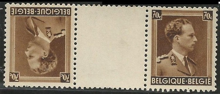 Timbres KT20 Tête-bêche Léopold III (Col ouvert), Envoi, Timbre-poste, Neuf