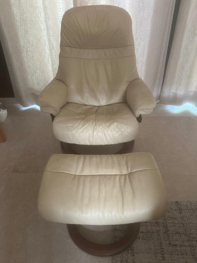 Fauteuil stressless, 75 à 100 cm, Enlèvement, Utilisé, Cuir