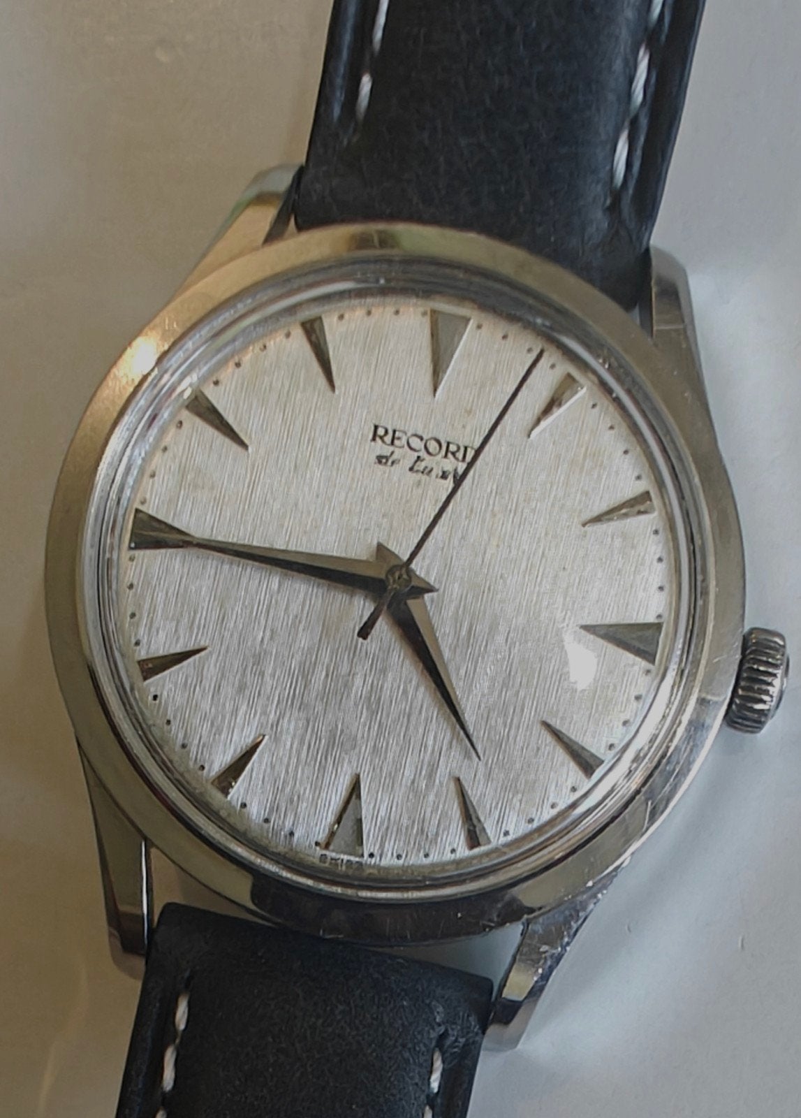 Longines platenhorloge, Handtassen en Accessoires, Ophalen of Verzenden, Staal, Longines