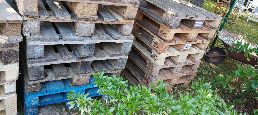 12 europallets + 2 chep pallets + 7 wegwerppallets, Ophalen, Gebruikt, 50 mm of meer, Minder dan 200 cm