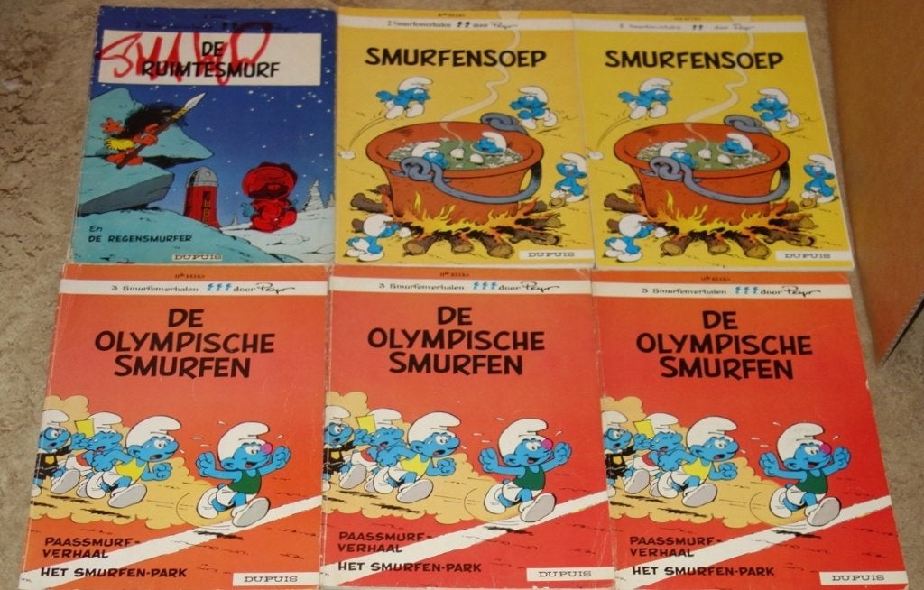 Verzameling strips De Smurfen., Meerdere stripboeken, Ophalen of Verzenden, Gelezen, Peyo