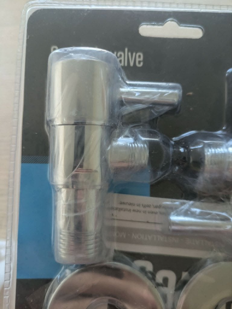 2x Hoekstopkraan 1/2" x 3/8", Doe-het-zelf en Bouw, Sanitair, Ophalen of Verzenden, Nieuw, Chroom, Kraan