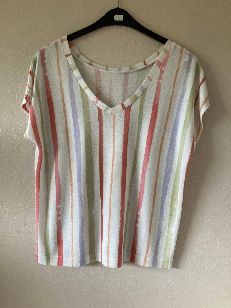 Gestreept t-shirt korte mouw, Terre Bleue, 40, Maat 38/40 (M), Ophalen of Verzenden, Zo goed als nieuw, Korte mouw