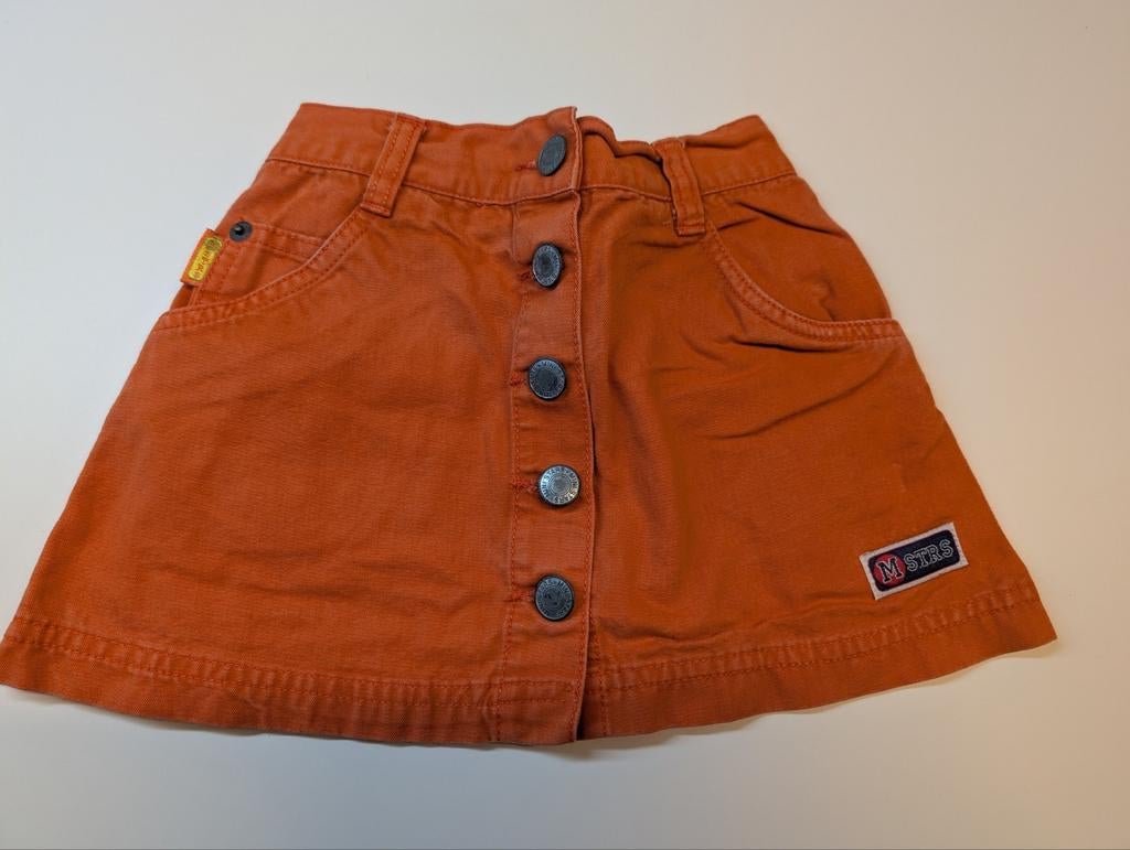 Mini stars oranje minirokje met knopen voor meisjes van 4 ja, Ophalen of Verzenden, Zo goed als nieuw, Jurk of Rok, Meisje