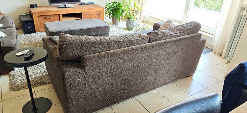 Zetel 2 + 3 zit + poef, Huis en Inrichting, Zetels | Zetels, Ophalen, Gebruikt, Stof