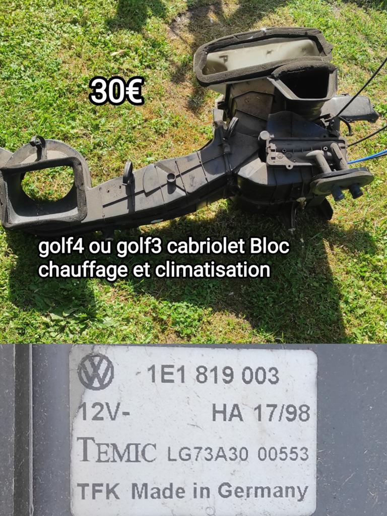 Golf 4 ou golf3 cabriolet Bloc chauffage et climatisation, Utilisé, Volkswagen