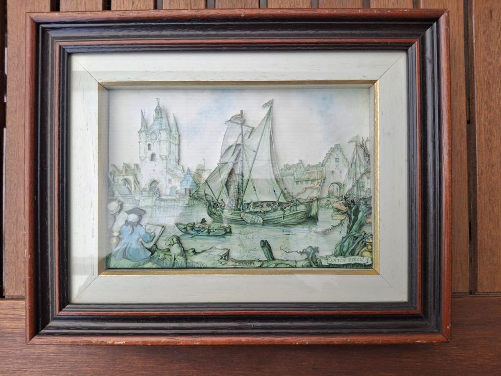 3D-tafereel "Zierikzee" van Anton Pieck, Antiek en Kunst, Kunst | Schilderijen | Klassiek, Ophalen of Verzenden