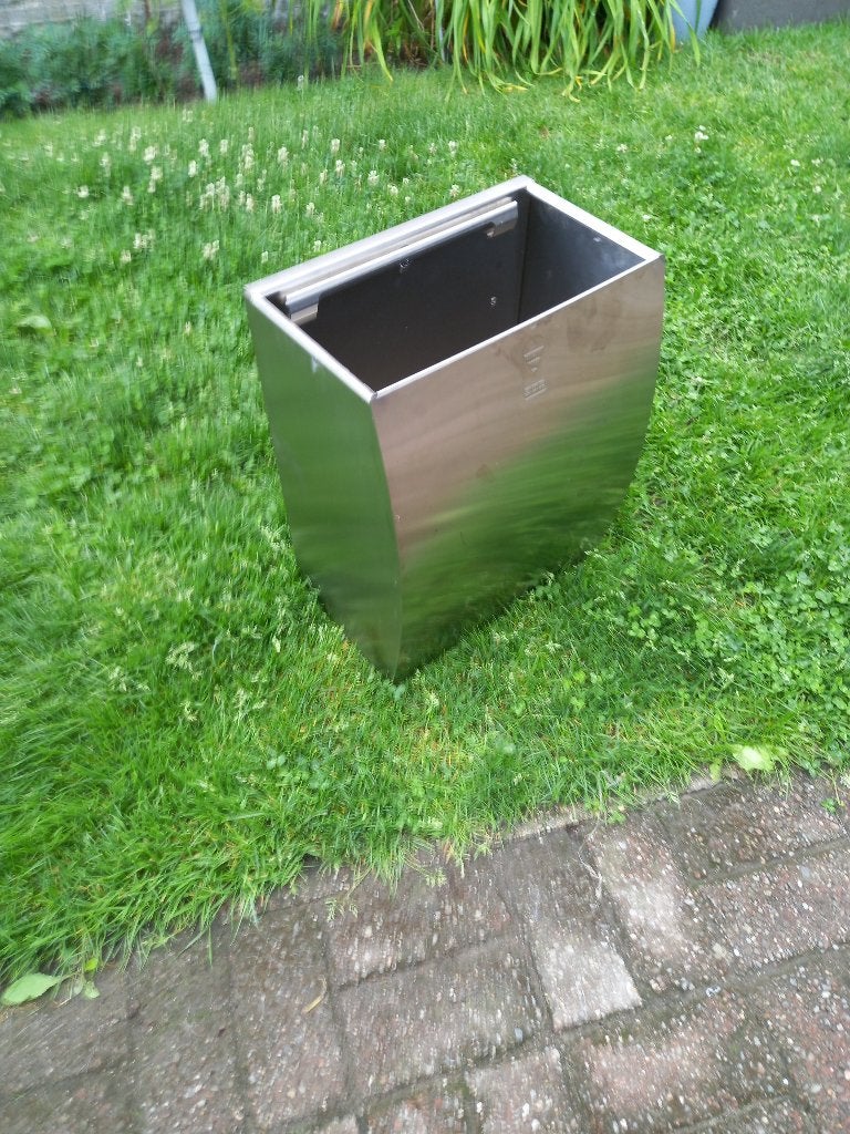 Vuilbak INOX wandbevestiging ( 2 STUKS !!!!! ), Ophalen, Nieuw, Zilver, Metaal