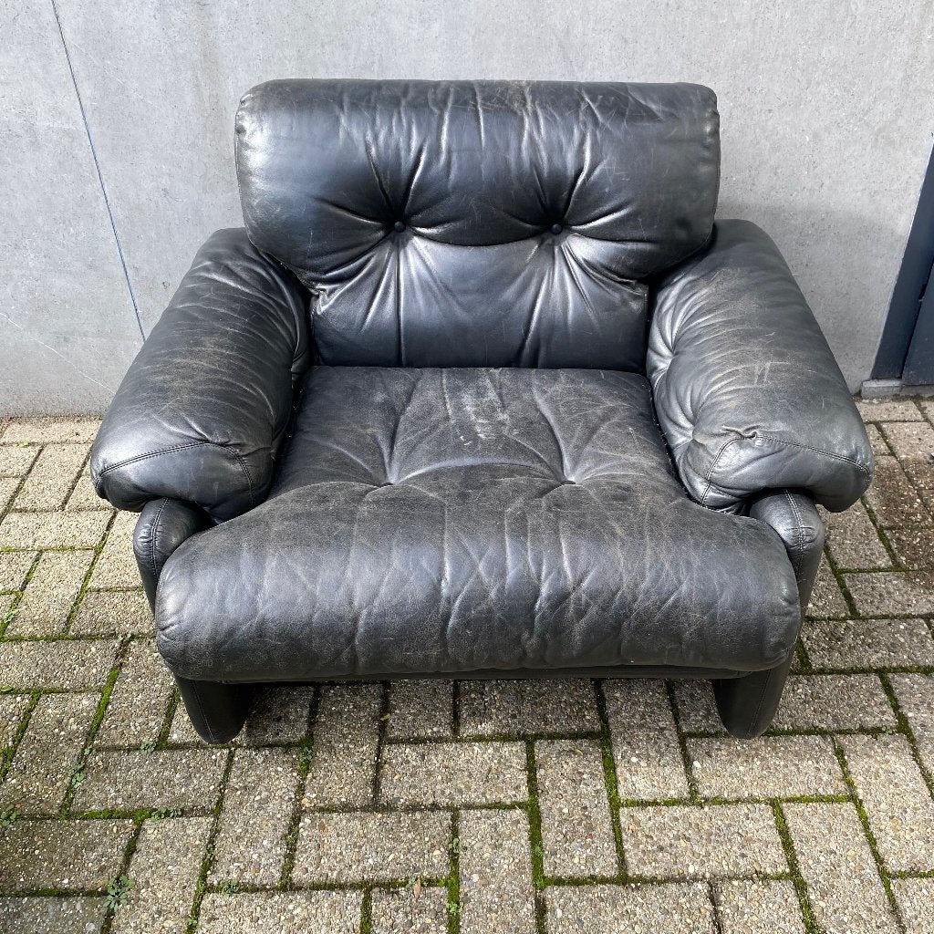 B&B Tobia Scarpa vintage coronado lounge chair, Antiek en Kunst, Ophalen, Zwart, Gemerkt, Stoel