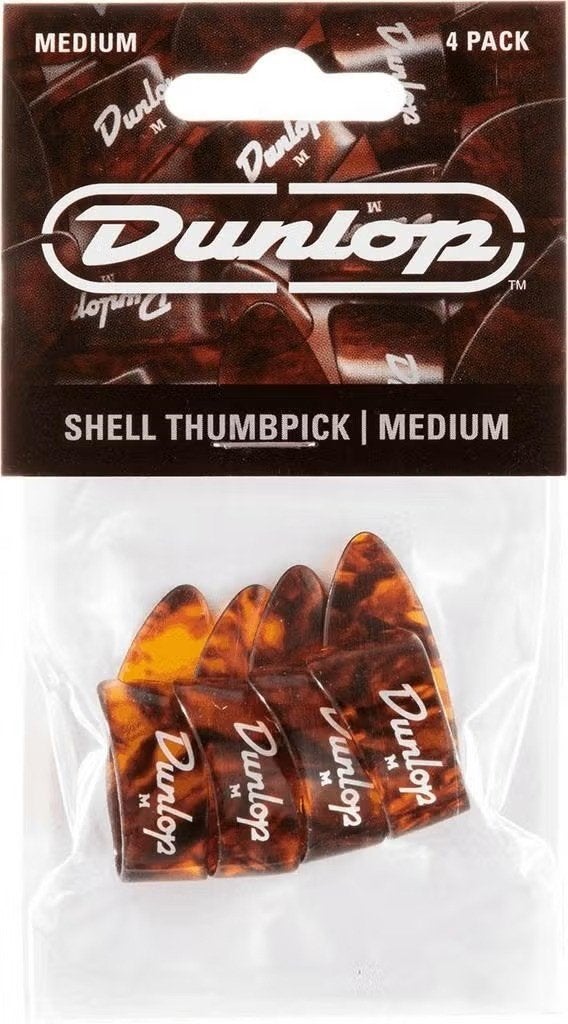 Jim Dunlop 9022 Shell duimplectrum medium 4-pack, Ophalen of Verzenden, Nieuw, Banjo