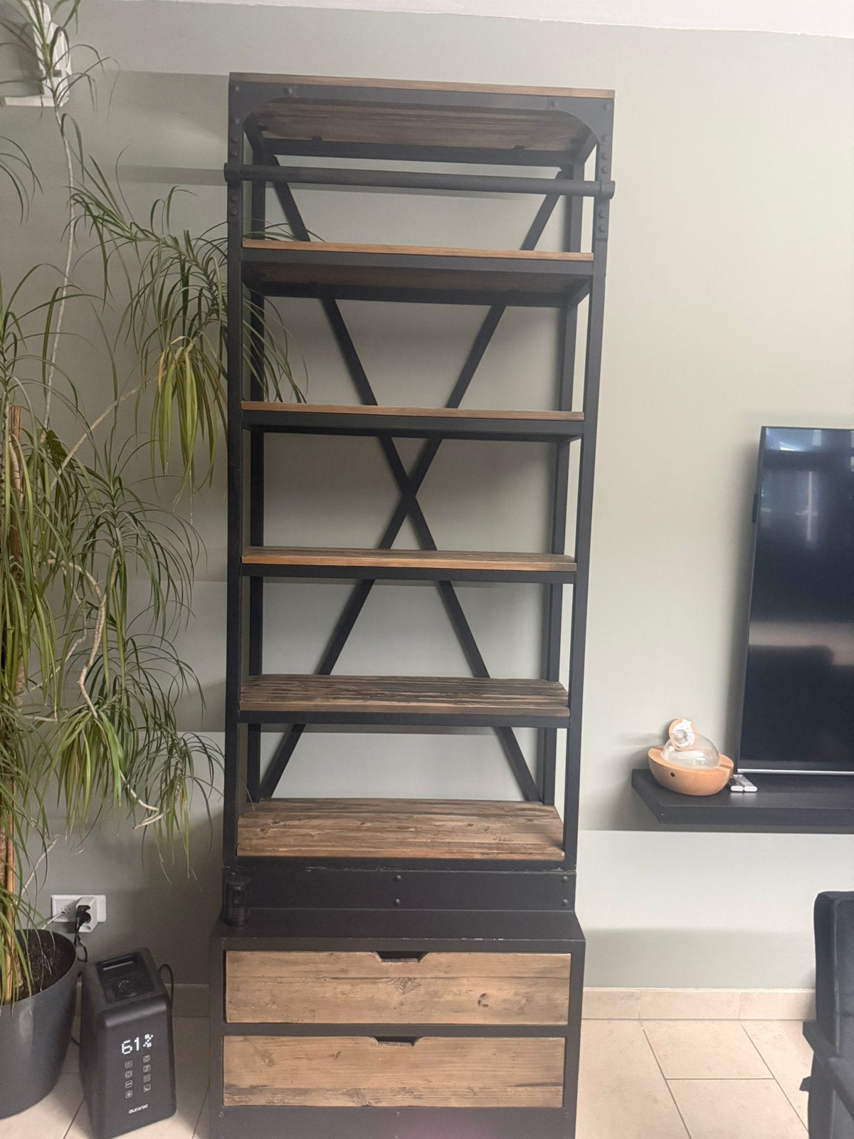 Zeer mooie Stoere Industriële Boekenkast / Wandkast, Enlèvement, Comme neuf