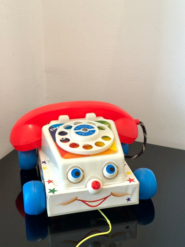 Ancien téléphone Fisher-Price vintage original de 1961, Enlèvement, Comme neuf, Jouet à Pousser ou Tirer, Sonore