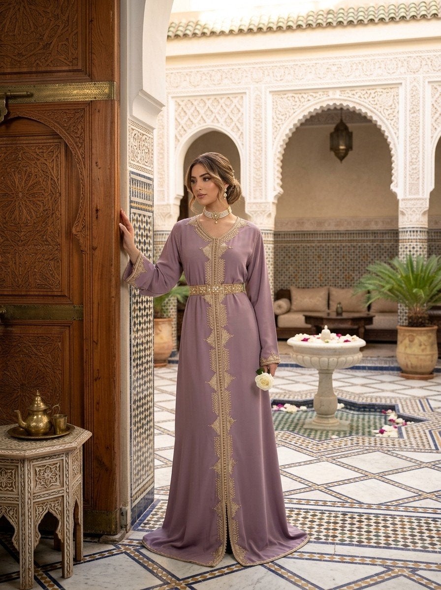 Marokkaanse kaftan traditioneel, Kleding | Dames, Galajurk, Paars, Maat 42/44 (L), Nieuw
